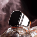 Aqeeq Ring Black Square